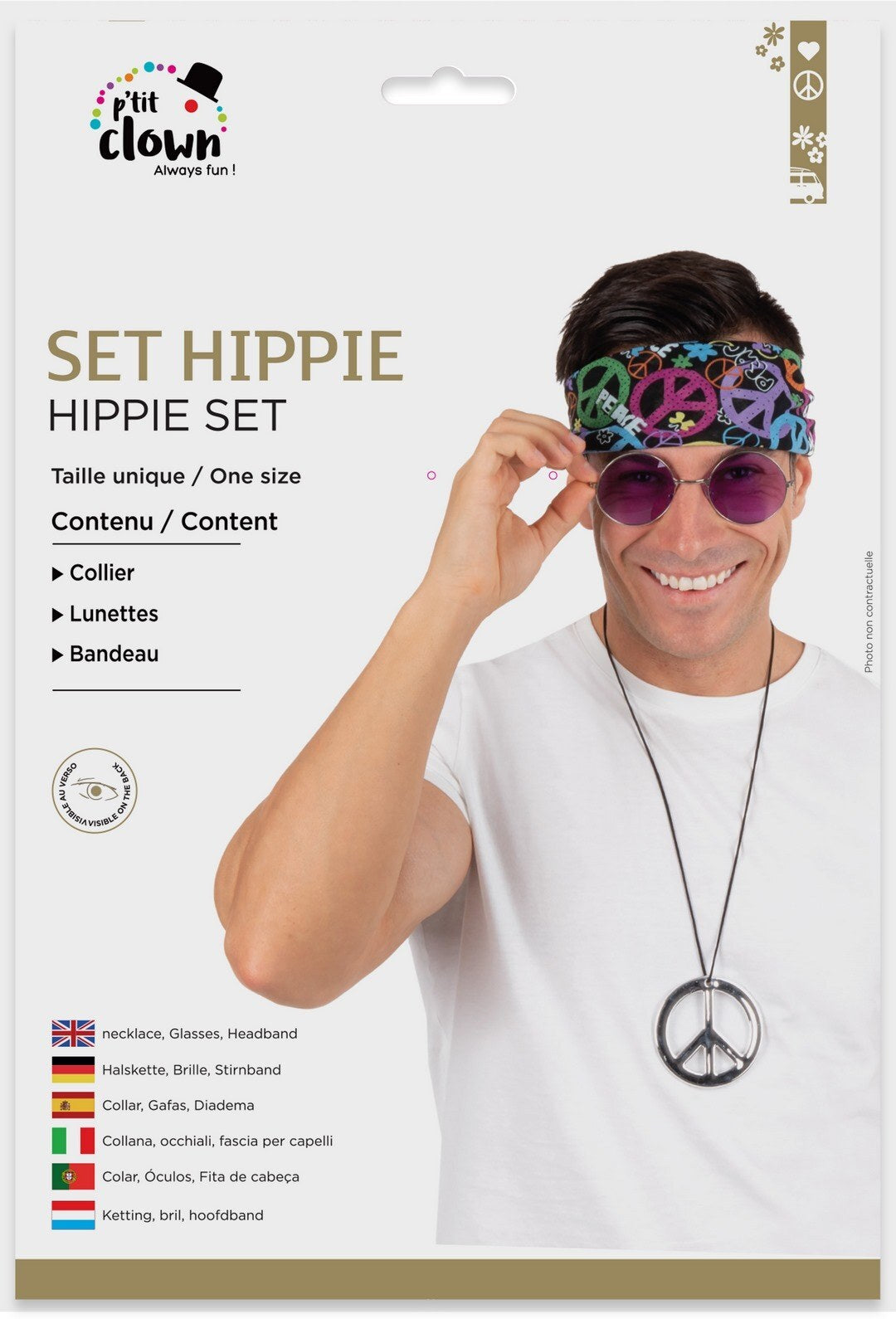 Set hippie homme - adulte - taille unique