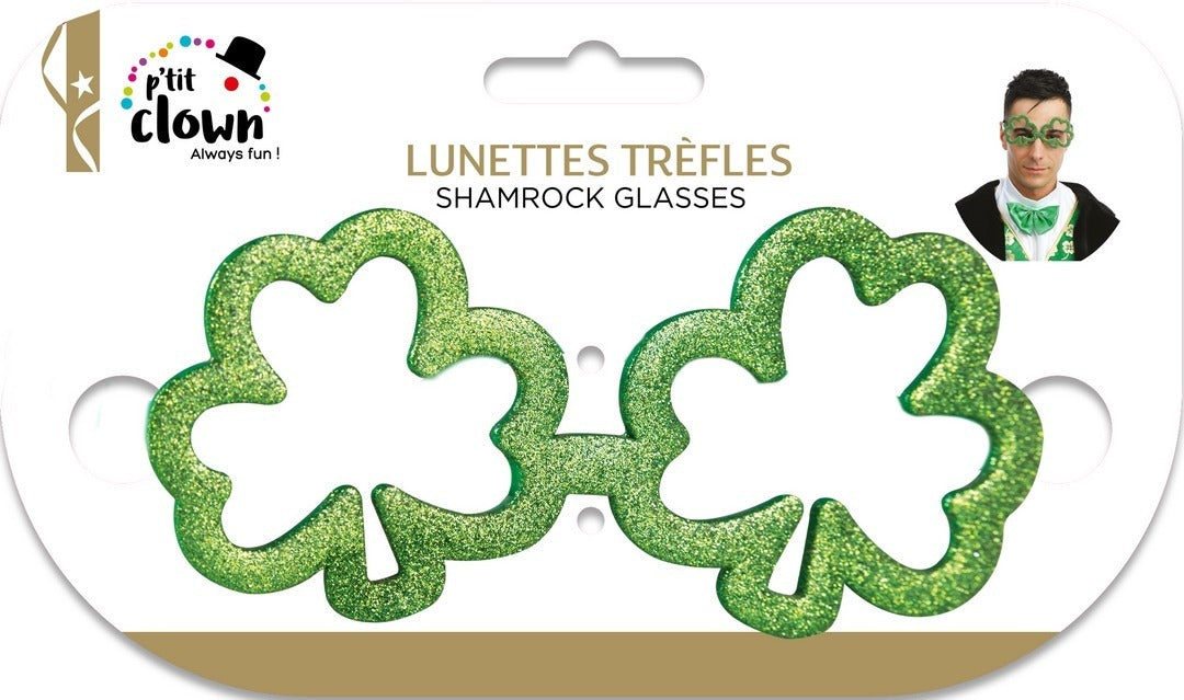 St. Patrick's Brille - Kleeblätter