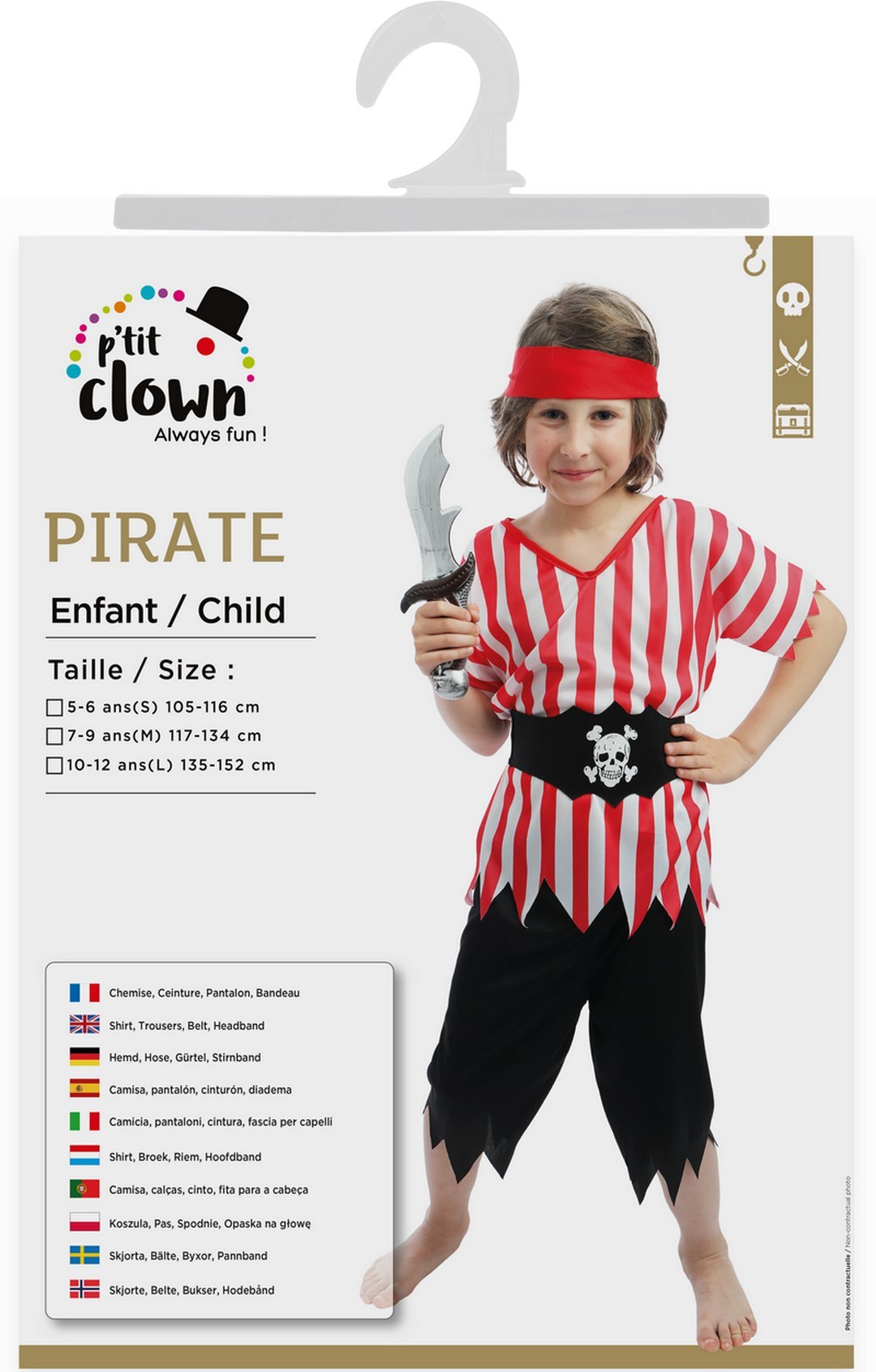 Piratenkostüm - rot - Kind