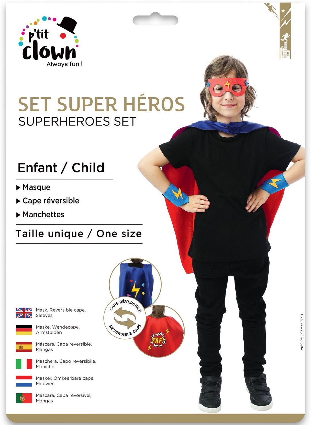Superhelden-Set – Kinder – Einheitsgröße