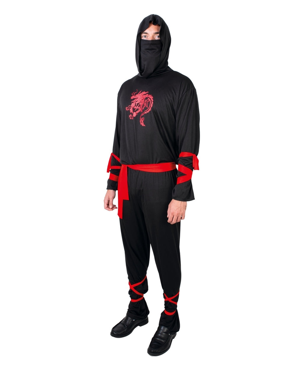 Costume ninja - noir, rouge - homme