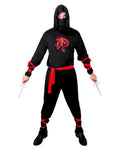 Costume ninja - noir, rouge - homme