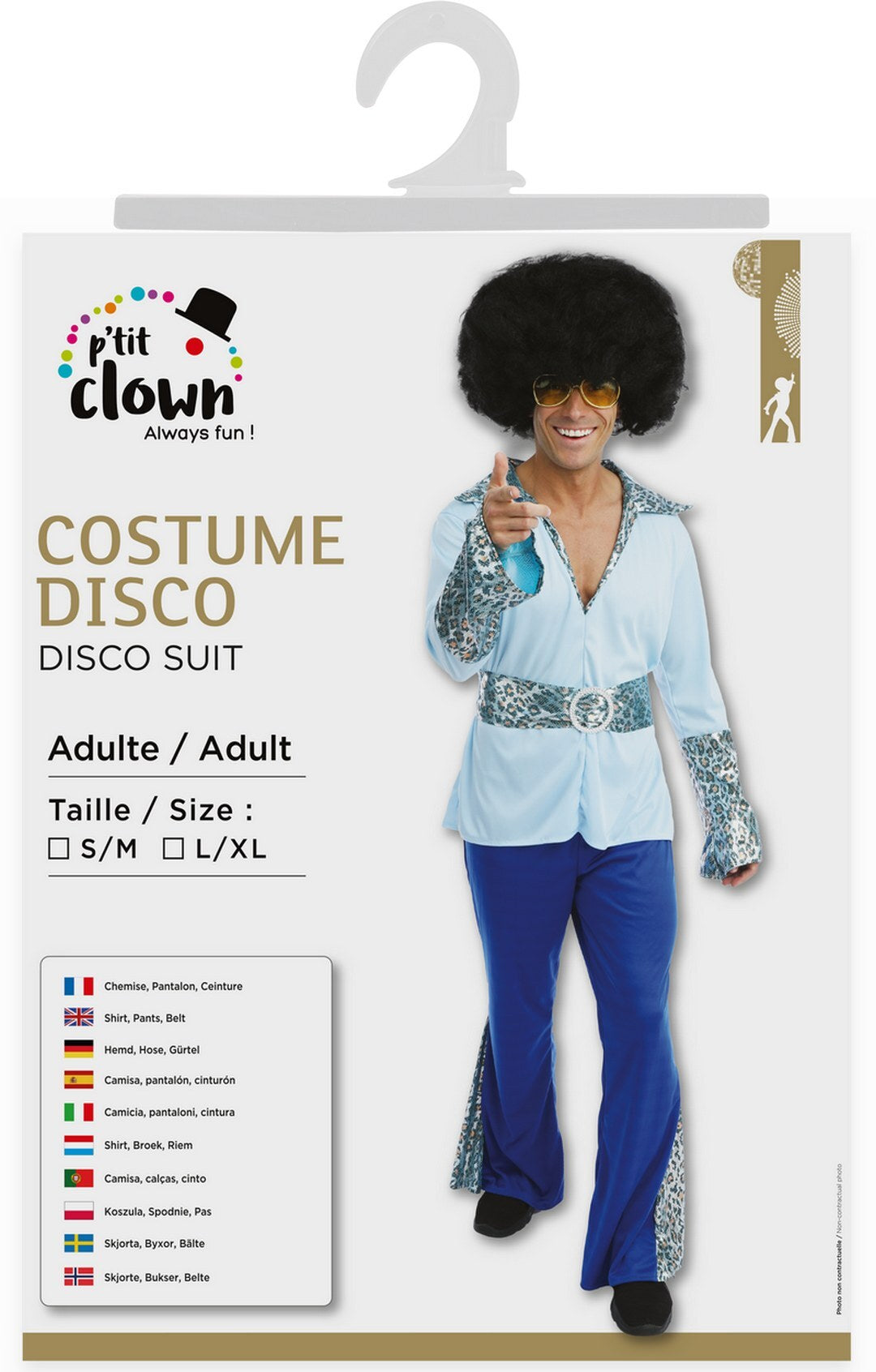 Disco-Kostüm - blau - Herren