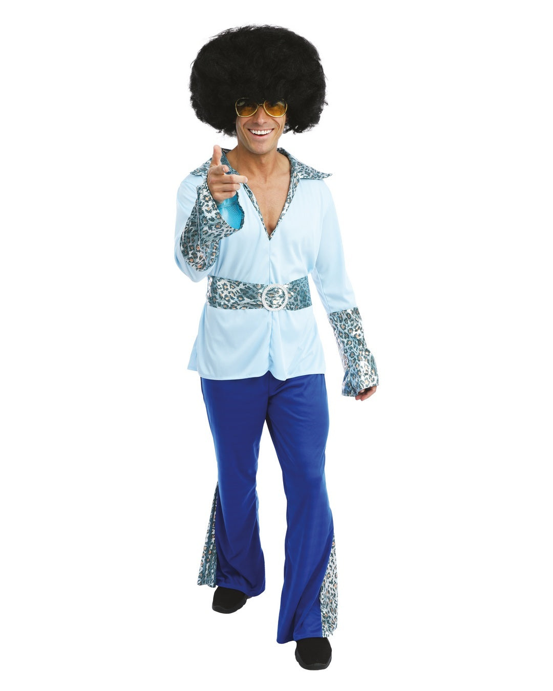 Disco-Kostüm - blau - Herren