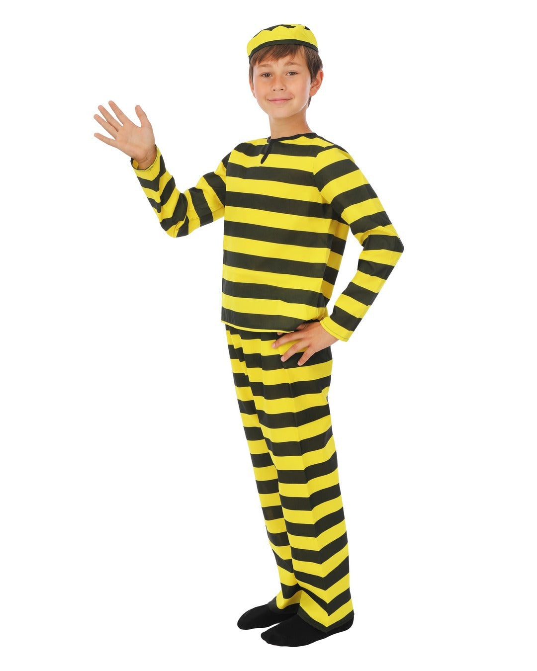 Costume prisonnier - noir, jaune - enfant