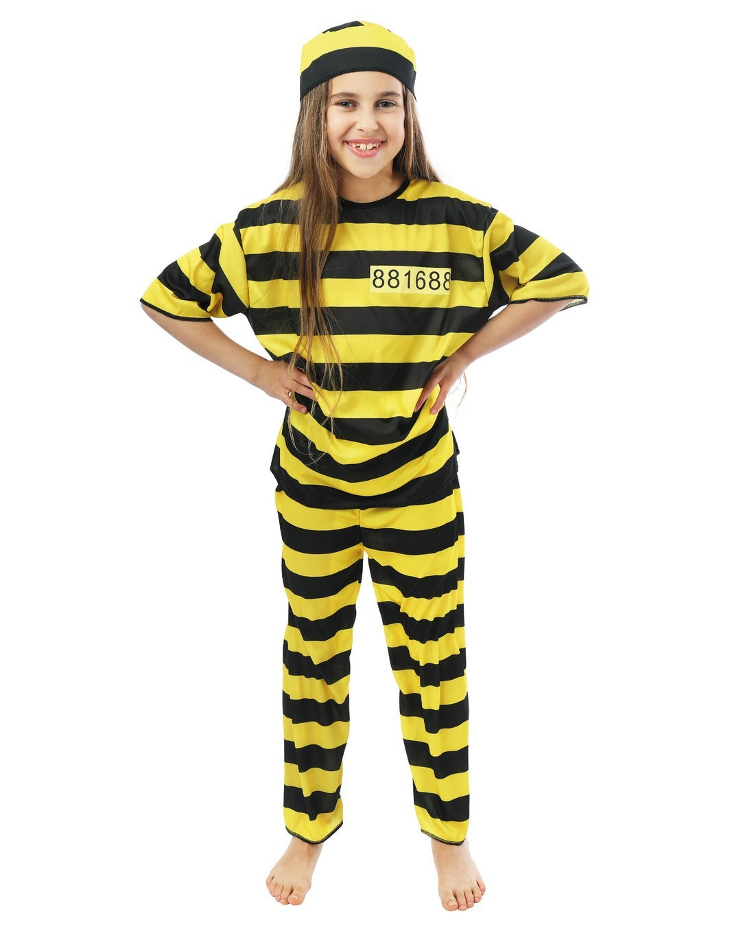 Costume prisonnier - noir, jaune - enfant