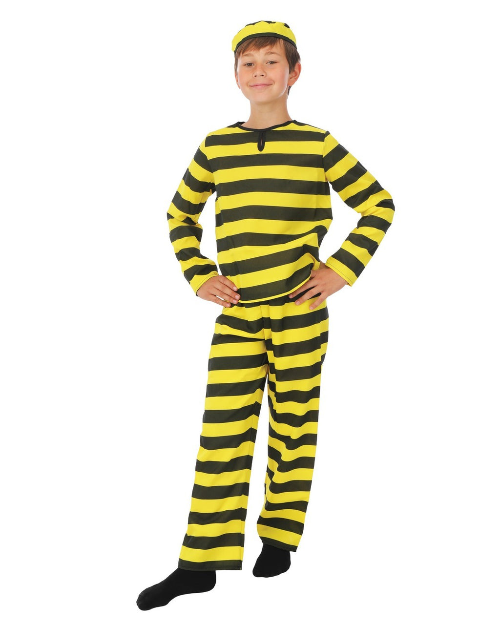 Costume prisonnier - noir, jaune - enfant