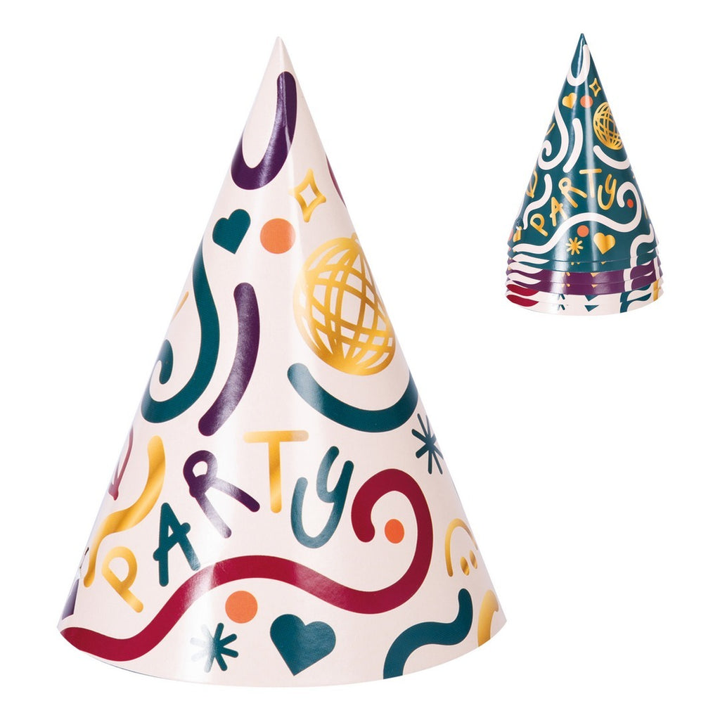 Chapeau carton pointu - 16 cm - lot de 6