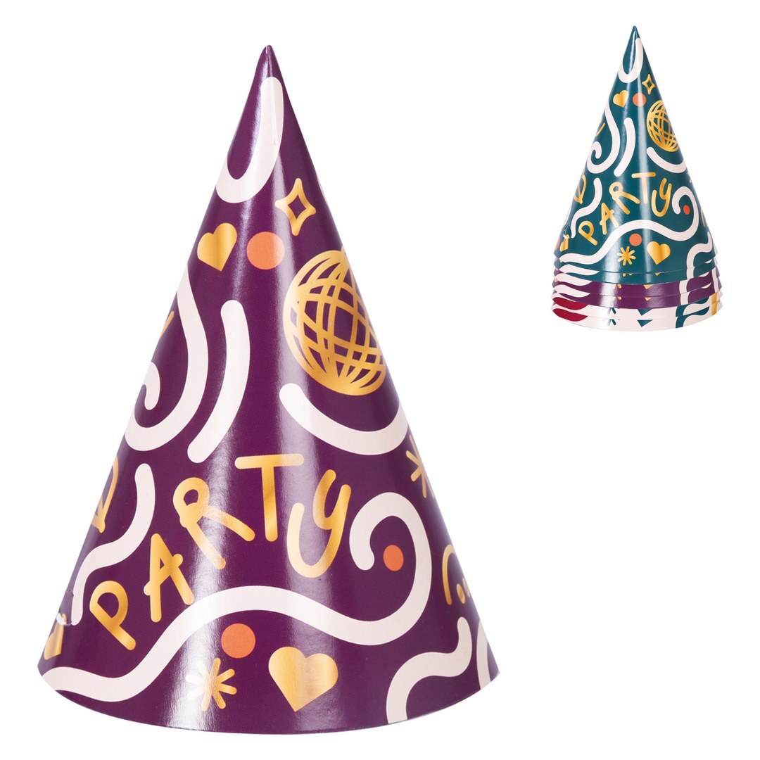 Chapeau carton pointu - 16 cm - lot de 6