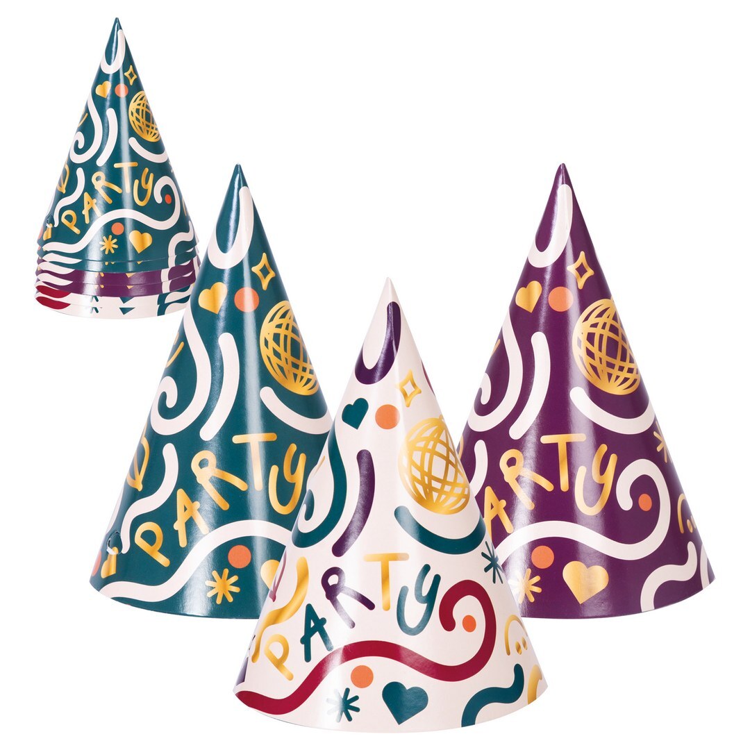 Chapeau carton pointu - 16 cm - lot de 6
