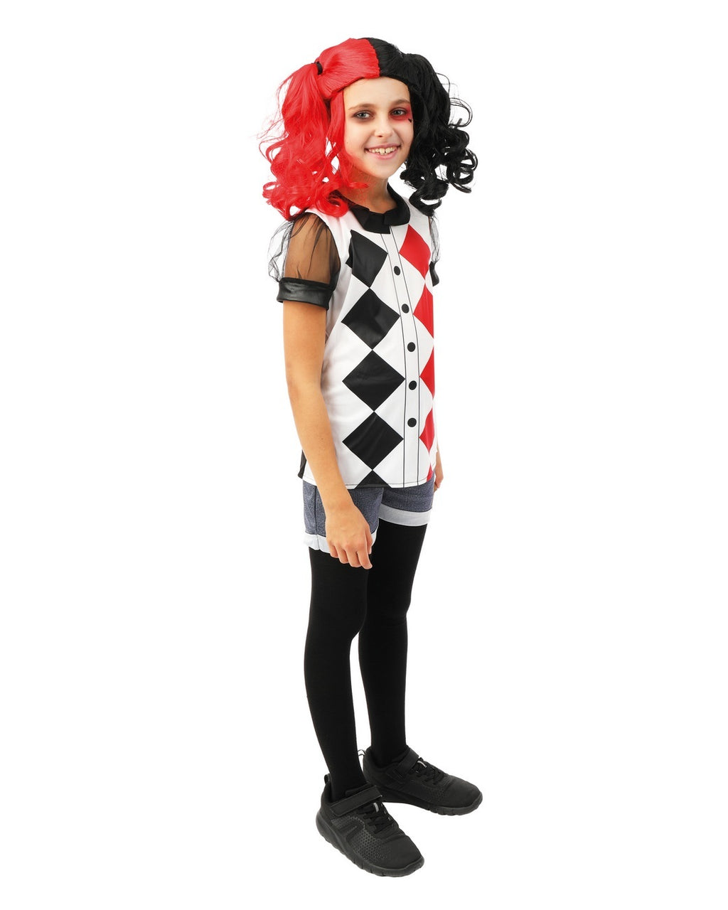 Harlekin-Kostüm - schwarz, rot