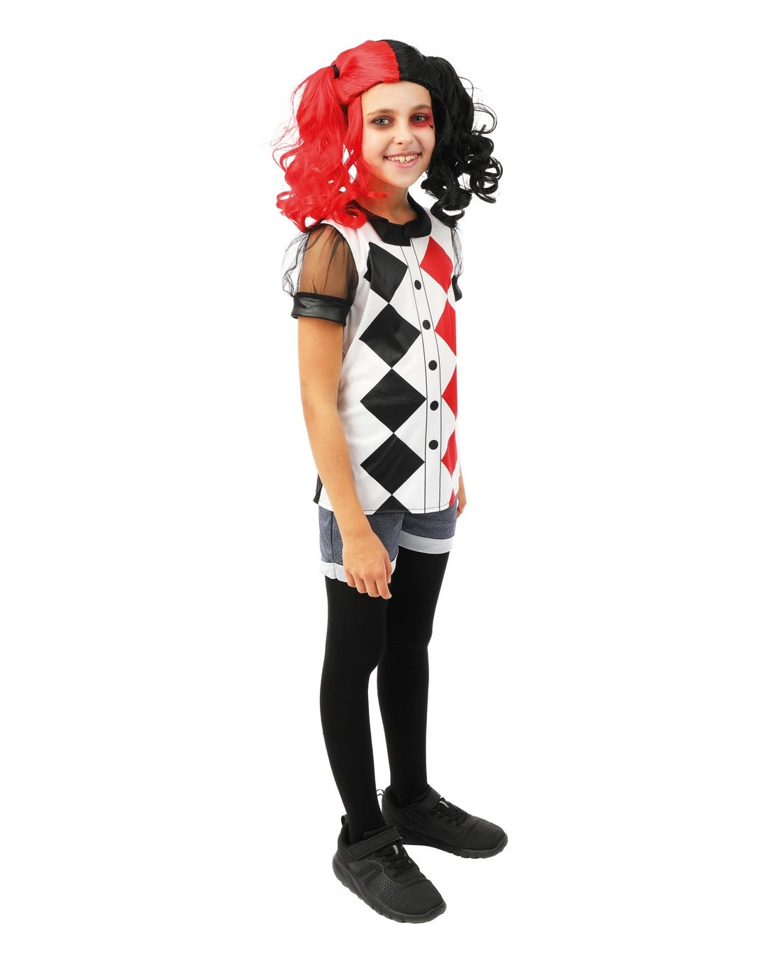Harlekin-Kostüm - schwarz, rot