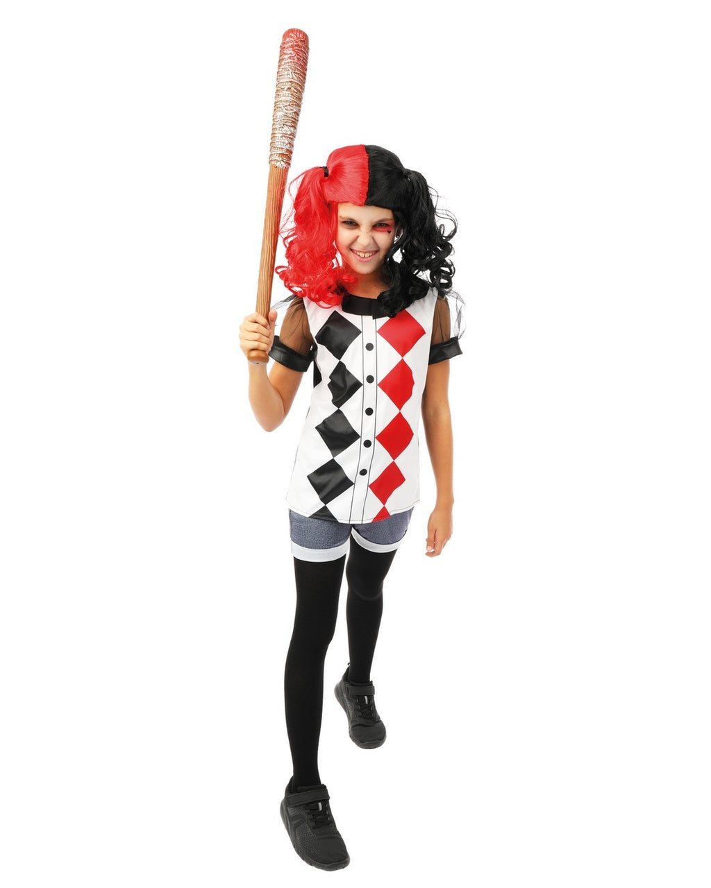 Harlekin-Kostüm - schwarz, rot