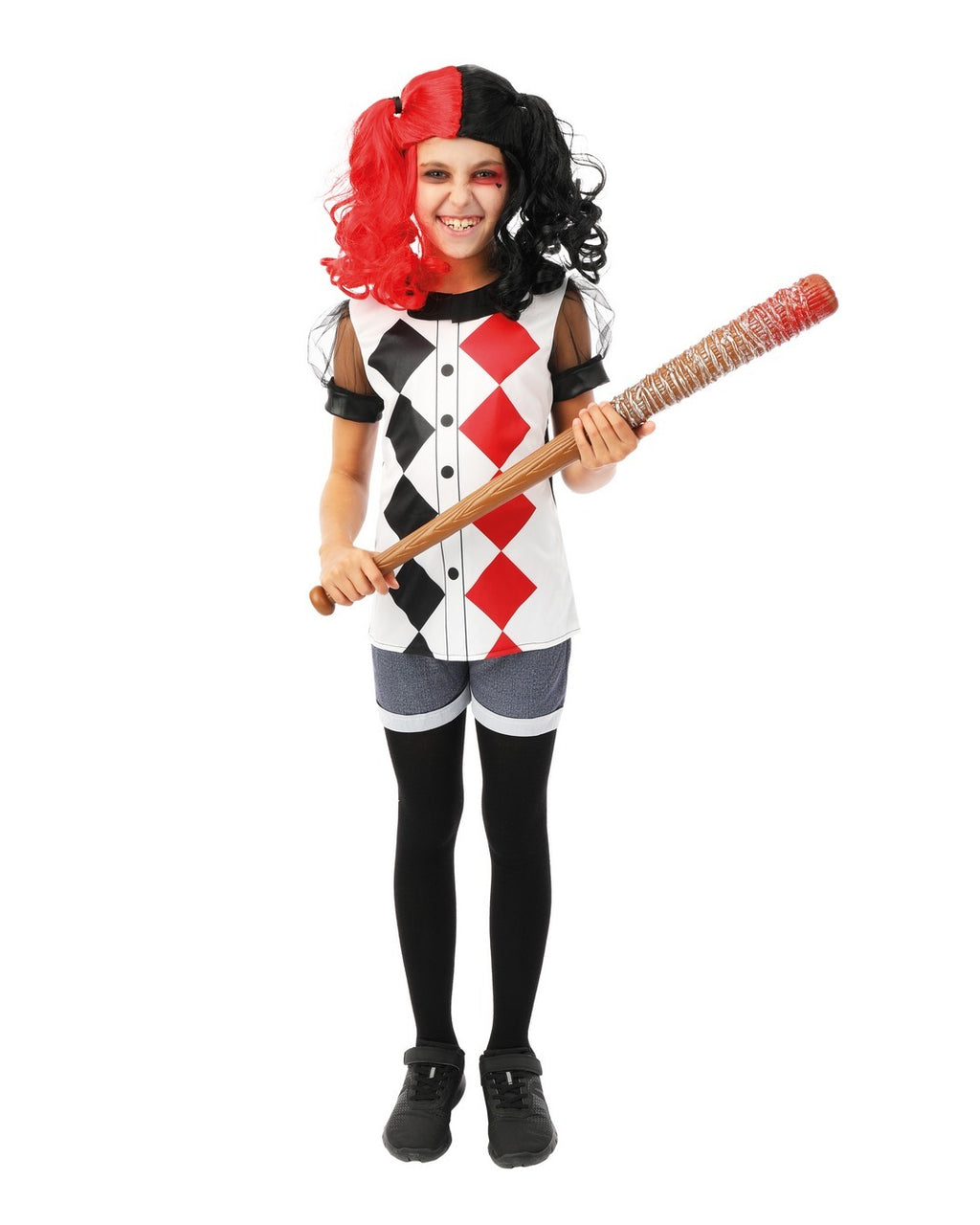 Harlekin-Kostüm - schwarz, rot