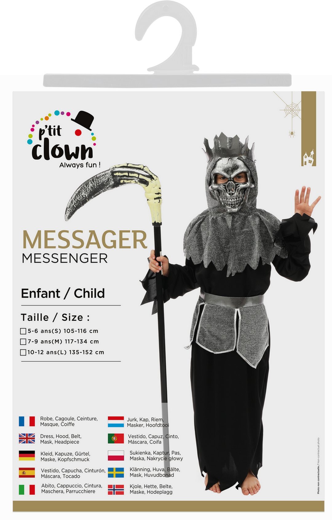 Boten-Kostüm – schwarz, grau – Kinder