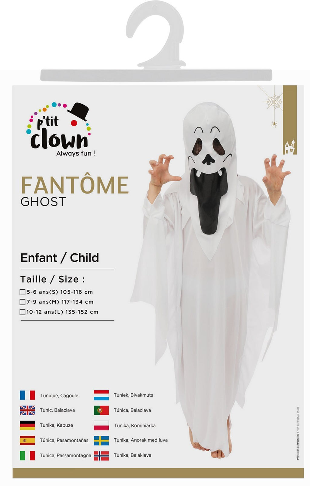 Costume fantôme - blanc - enfant