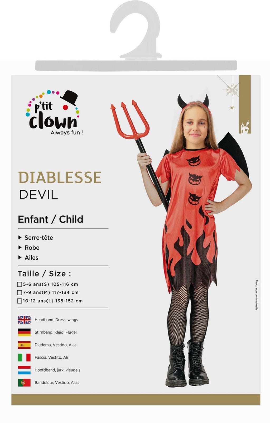 Teufelin Kostüm - rot, schwarz - Mädchen