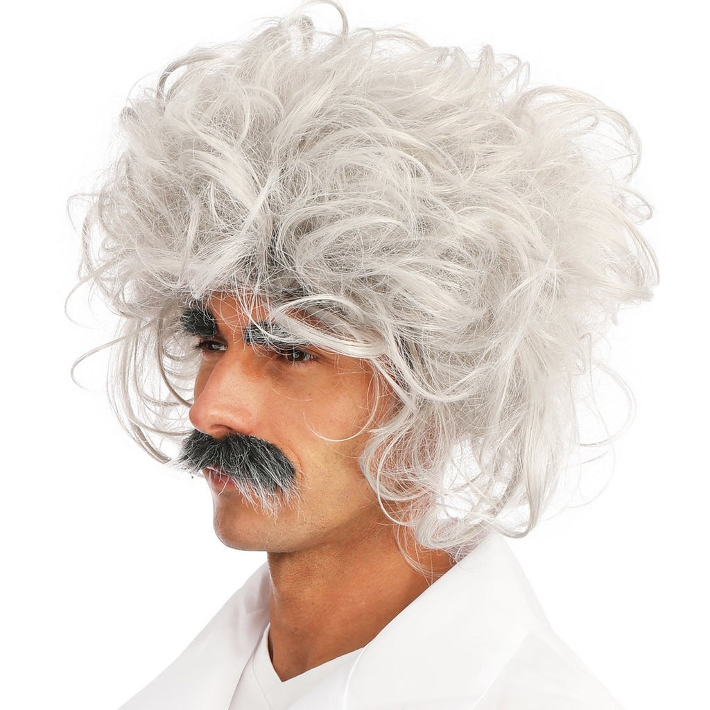 Einstein wig with eyebrows and mustache