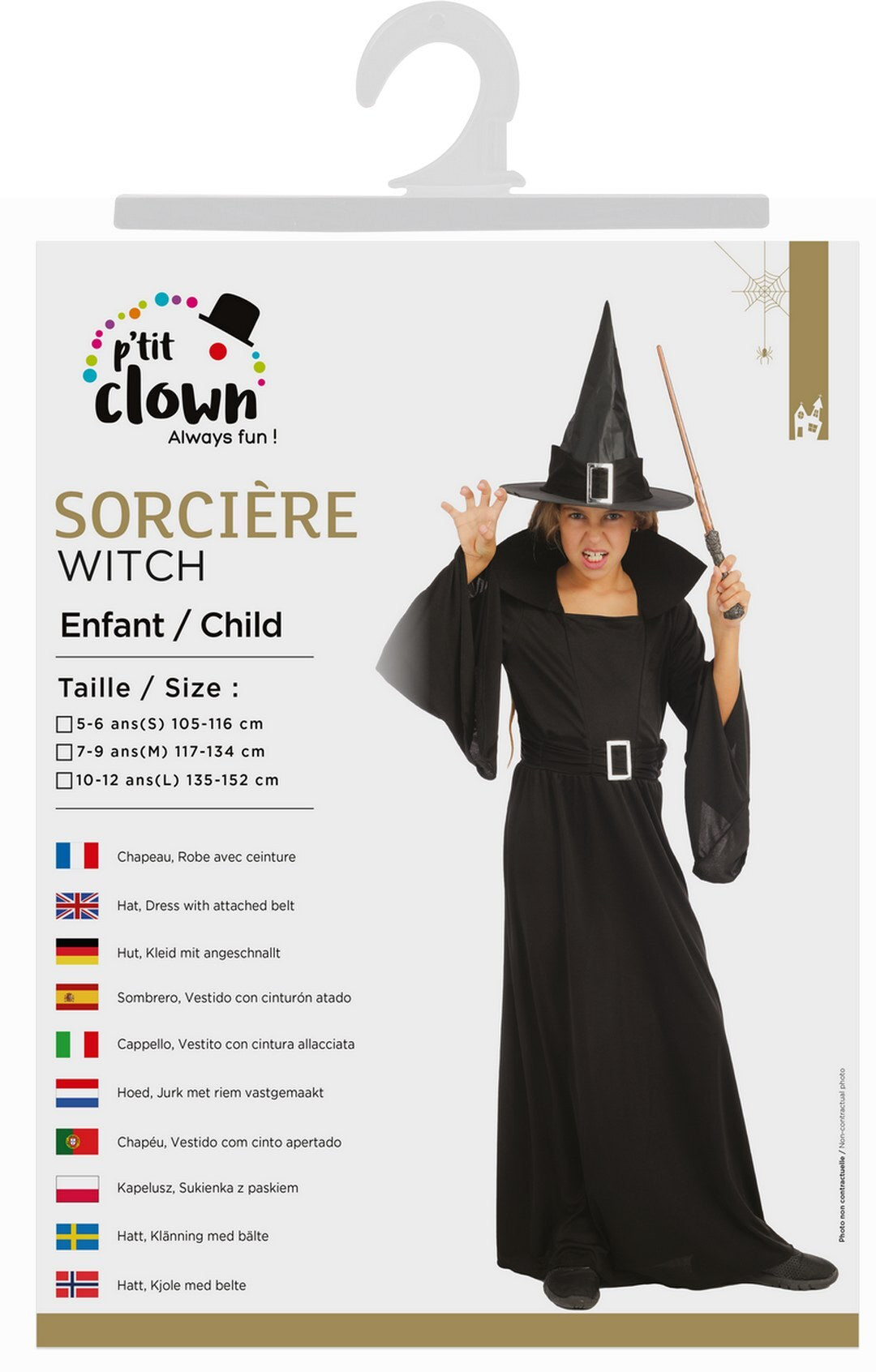 Costume sorcière - noir - enfant