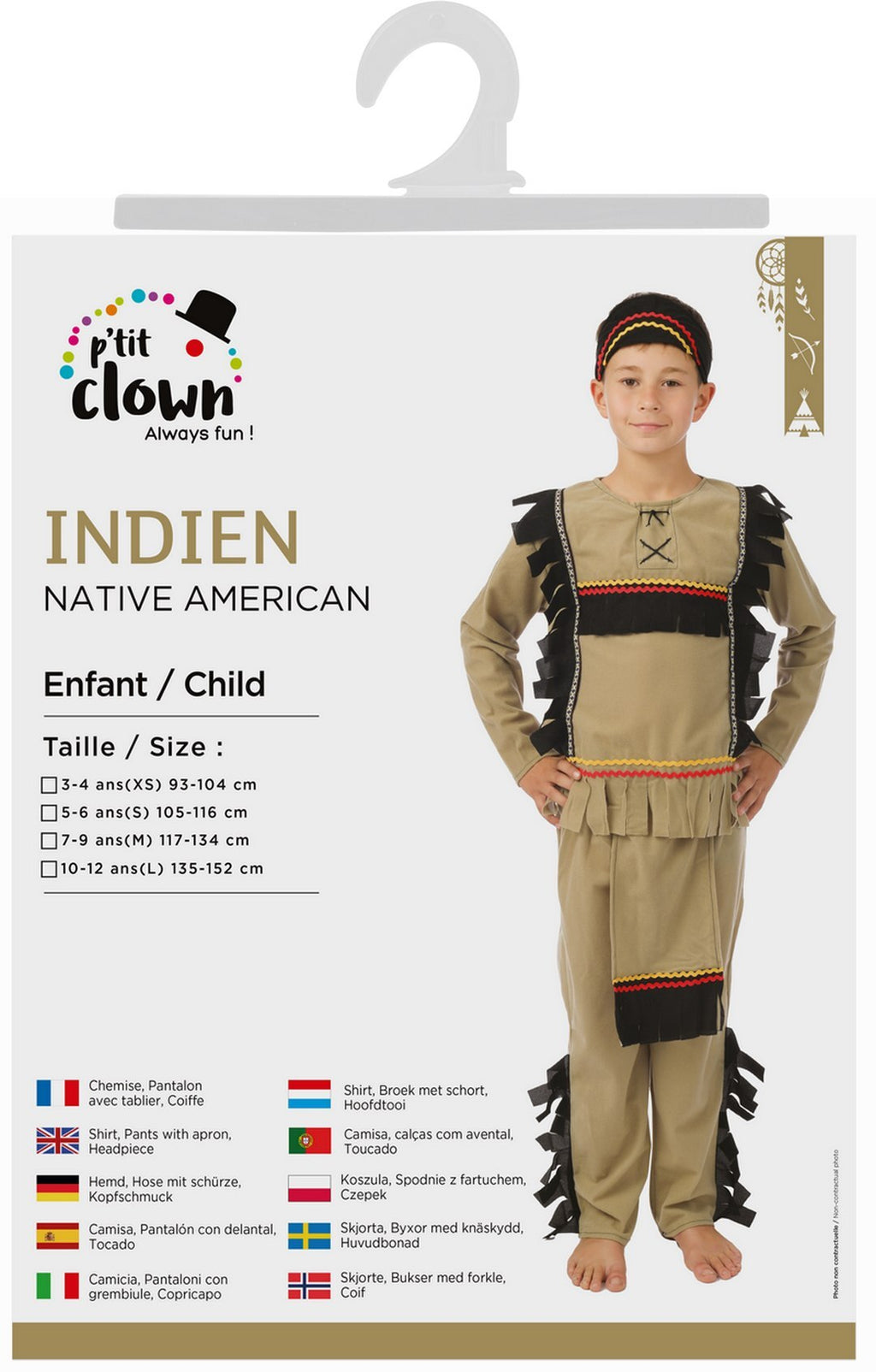 Indianerkostüm - Kinder - beige