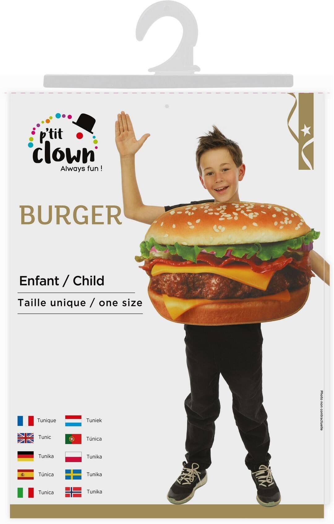 Burger-Kostüm – Einheitsgröße – Kinder