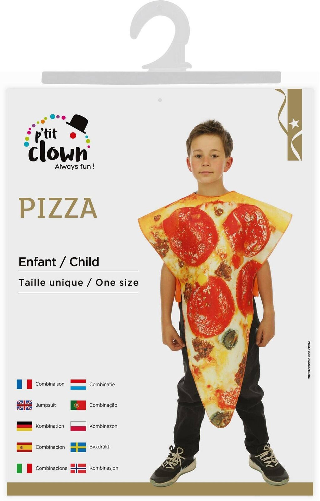 Costume pizza - taille unique - enfant