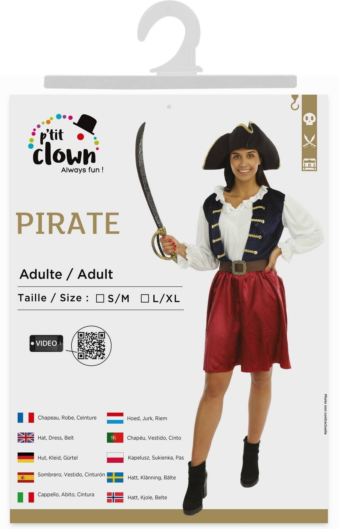 Piratenkostüm - blau - Damen