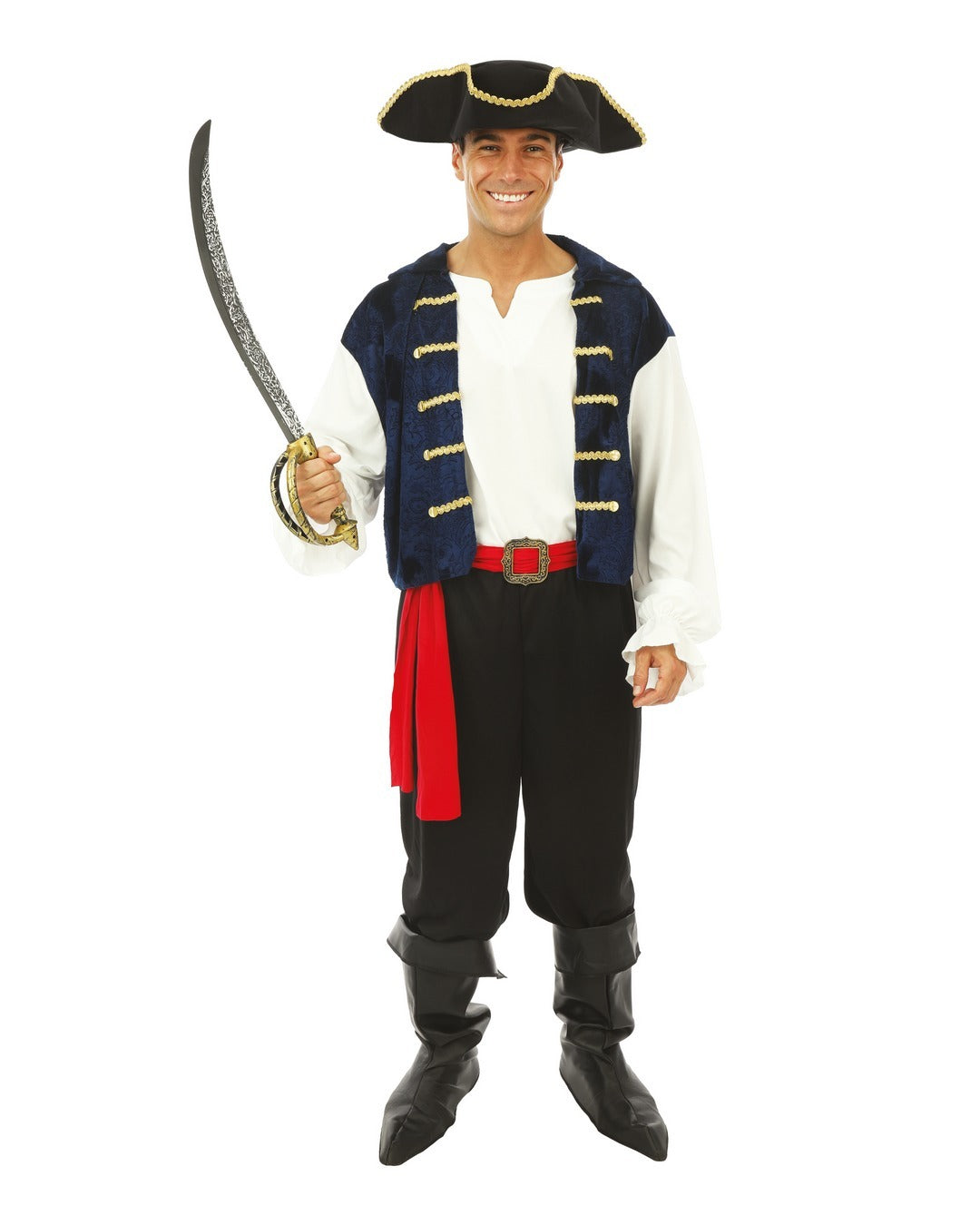 Piratenkostüm - blau - Herren