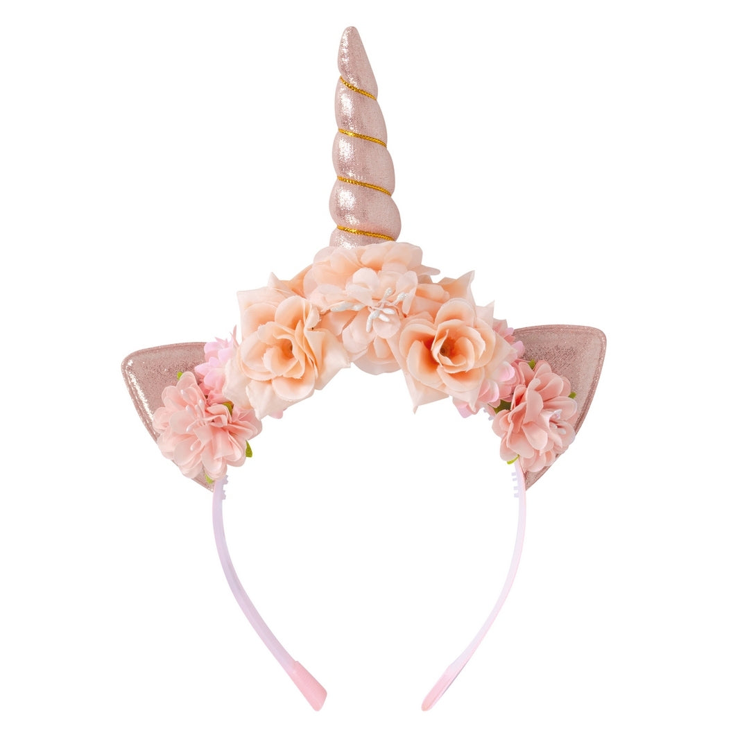 Einhorn-Haarreif - Mit rosa Blüten