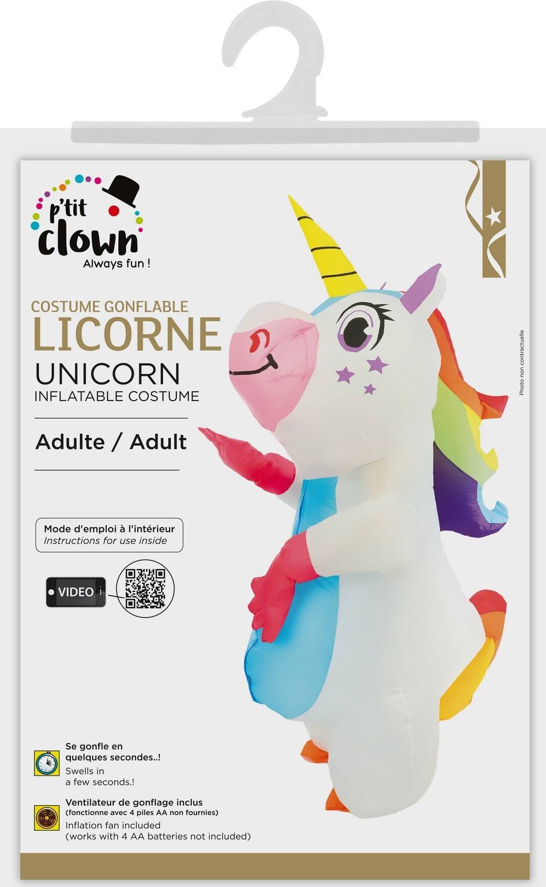 Costume gonflable licorne - adulte