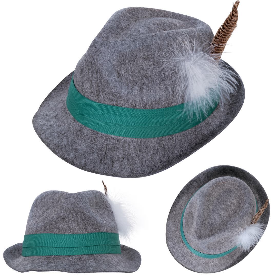 Bavarian Borsalino hat - grey - adult