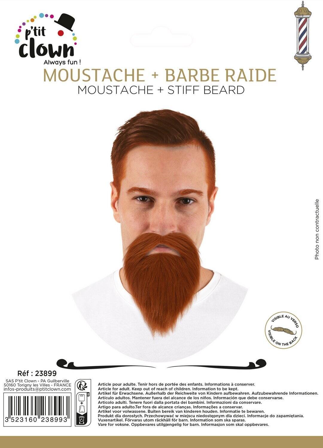 Schnurrbart und Bart glatt - rot