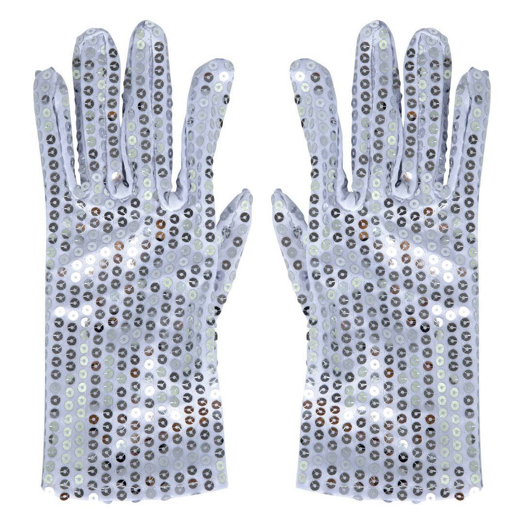 Paillettenhandschuhe – Erwachsene – Silber