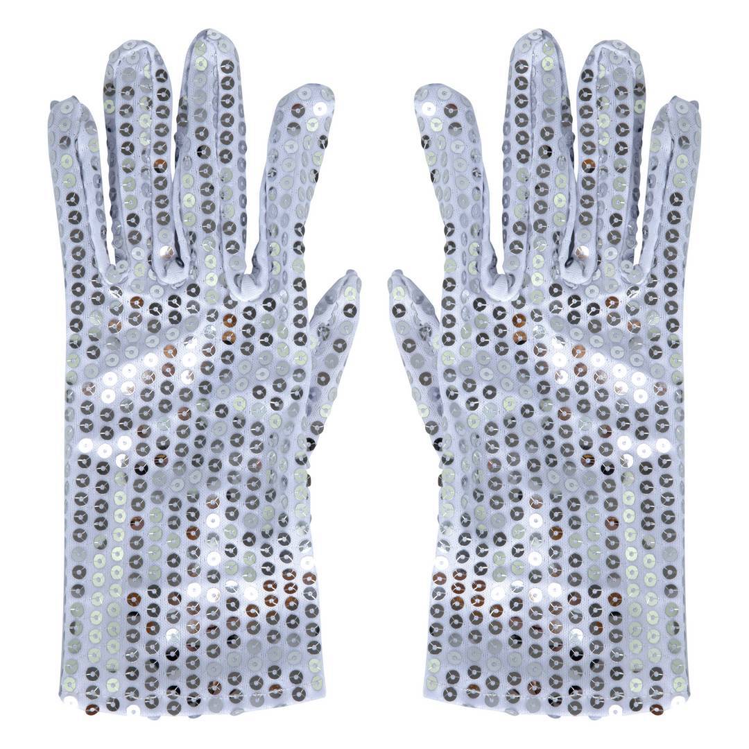 Paillettenhandschuhe – Erwachsene – Silber