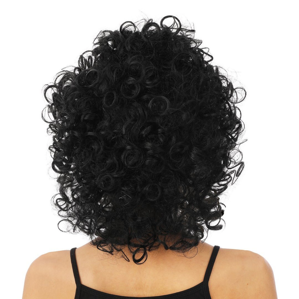 Medium-length curly wig - black