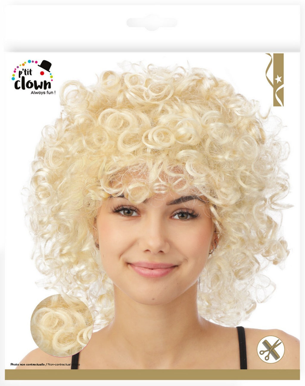 Perruque mi-longue frisée - blond