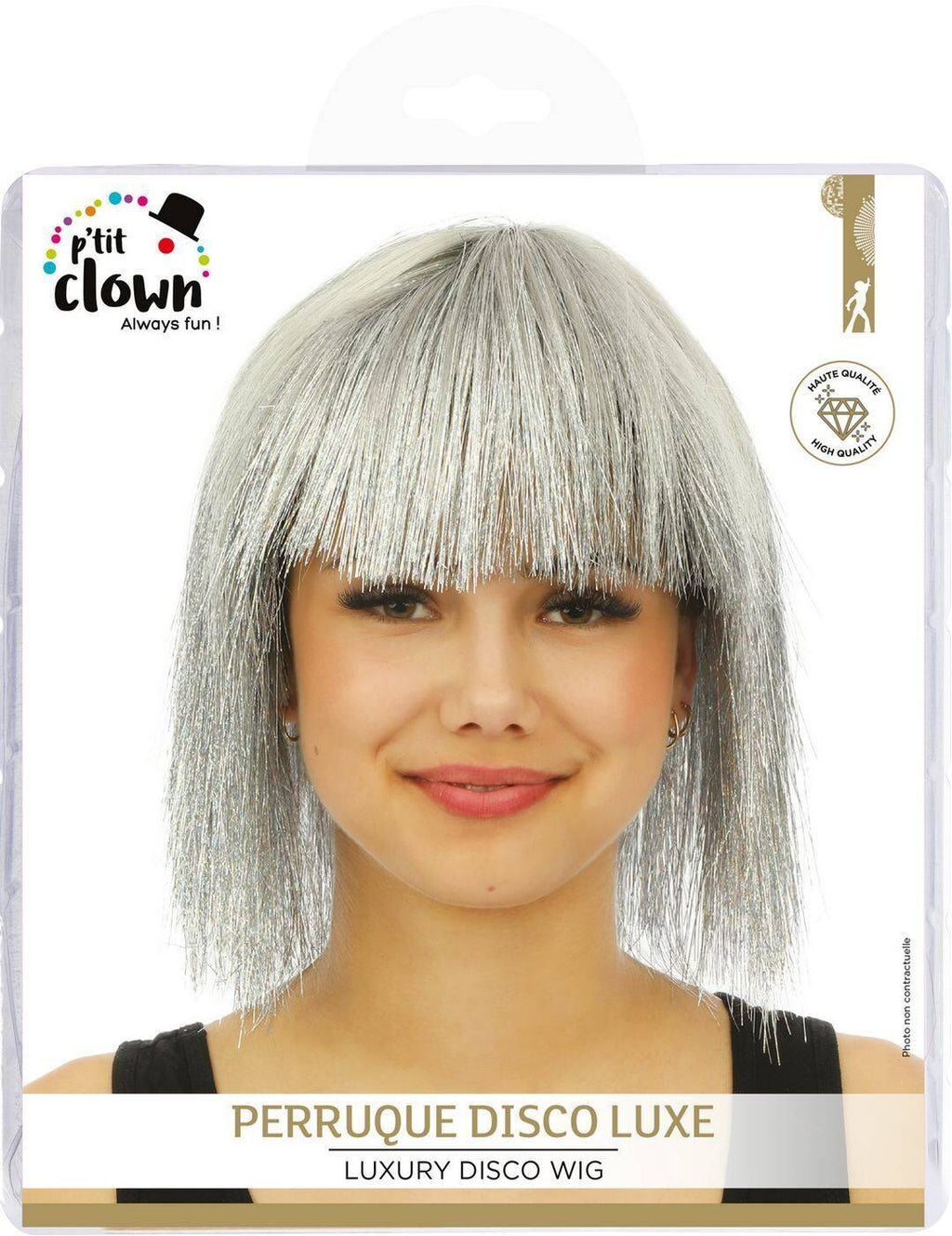 Perruque disco luxe - argent