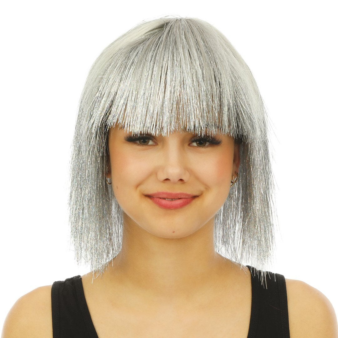 Perruque disco luxe - argent