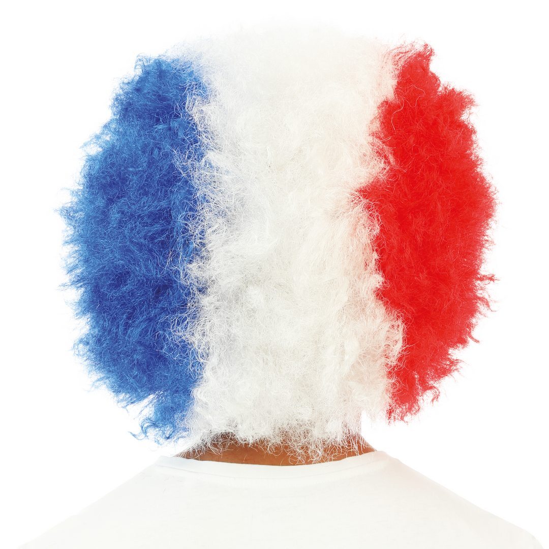 Afro wig - blue, white, red