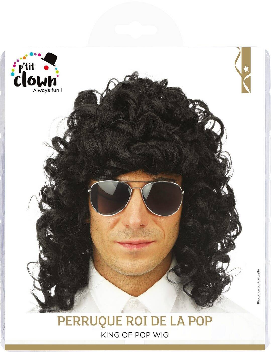 Perruque roi de la pop - noir