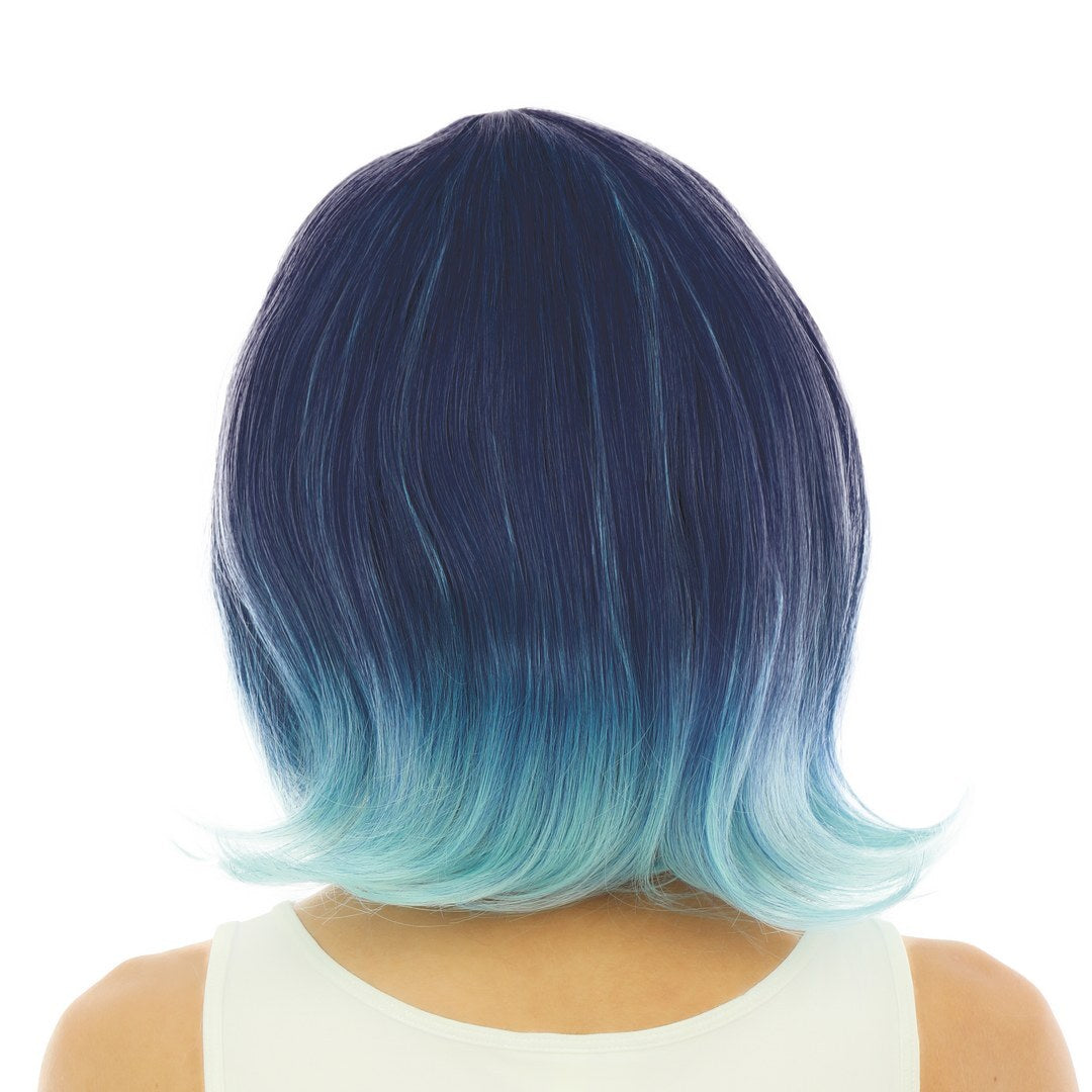 Mittellange Perücke mit Pony – Luxus – Blau