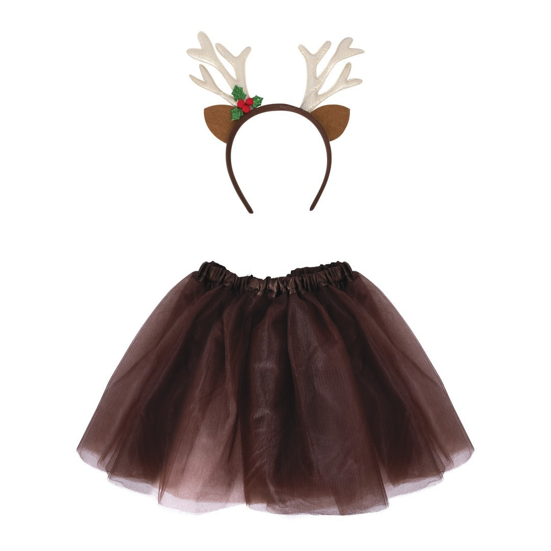 Set tutu - renne - blanc, or - enfant - taille unique