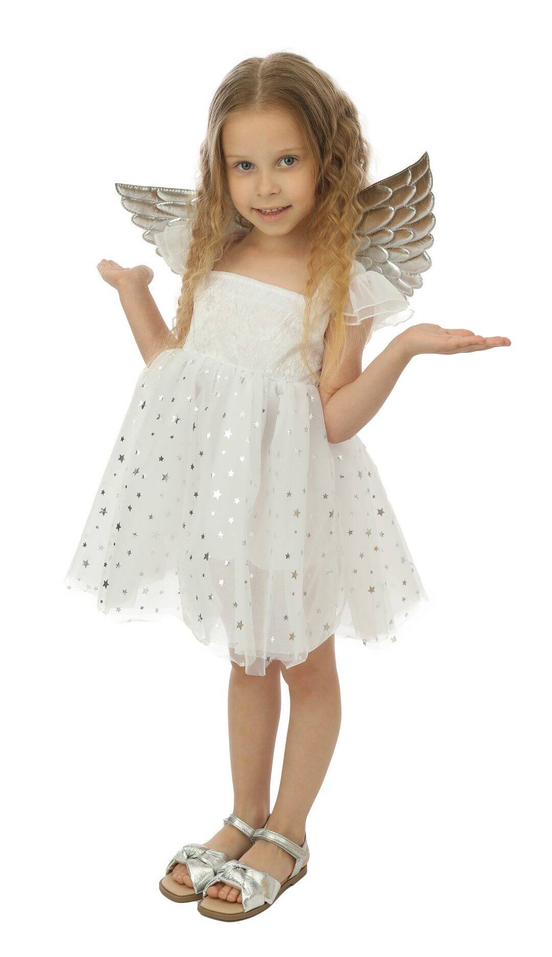 Costume ange - blanc, argent - fil