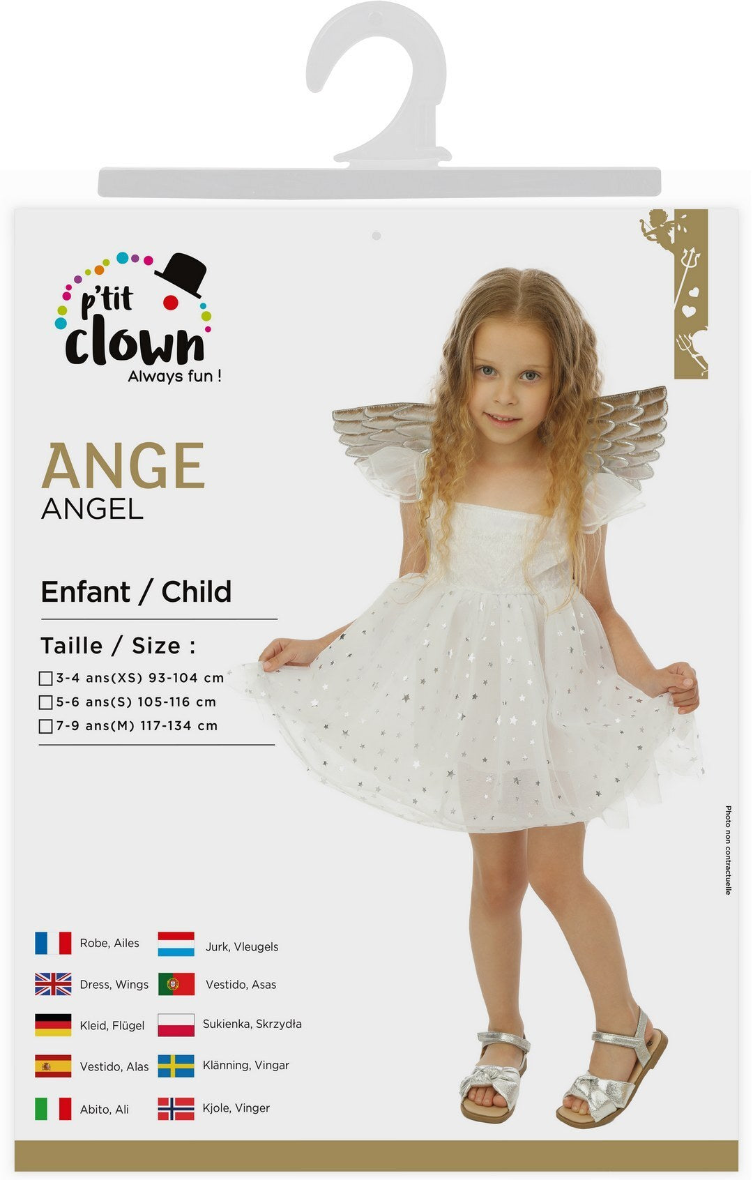 Costume ange - blanc, argent - fil