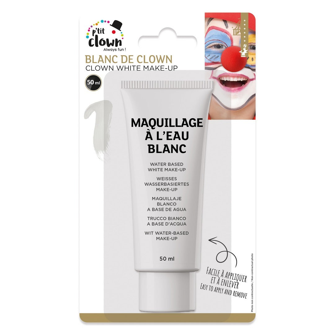 Clownweiß - Wasserbasierte Theaterschminke in der Tube - 50ml