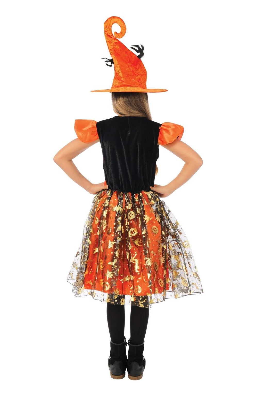 Kürbis-Hexenkostüm – Schwarz, Orange
