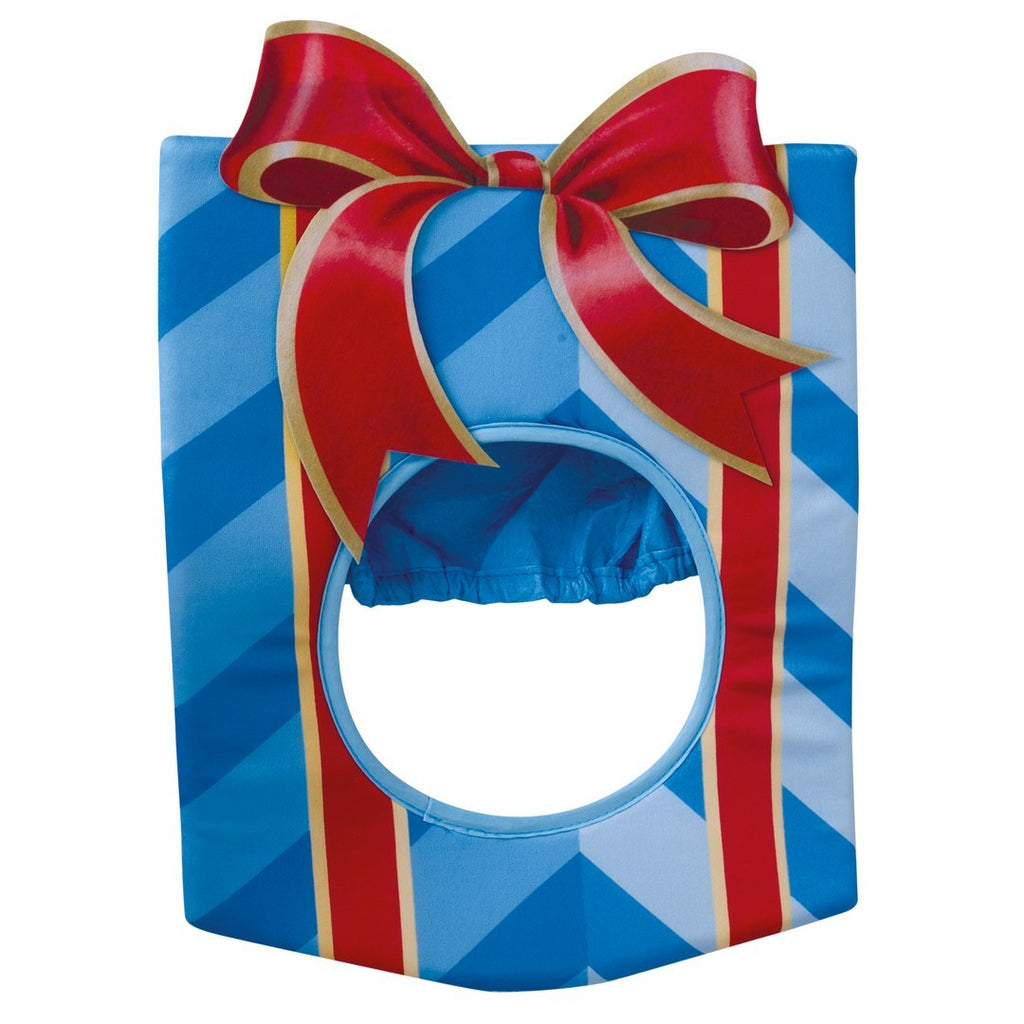 Gift box hat - blue, red - adult