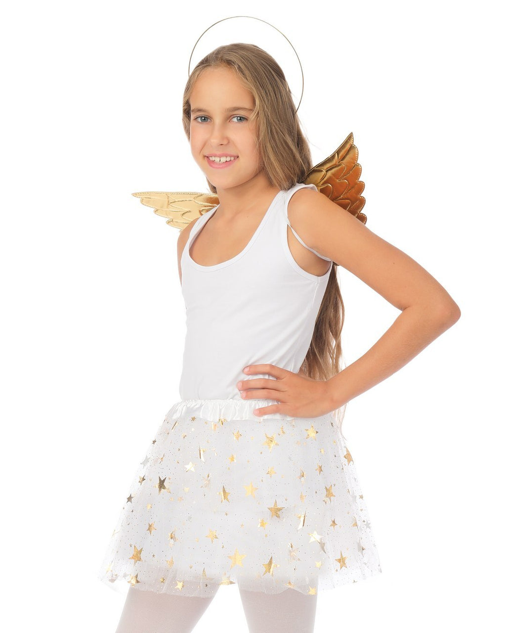 Set tutu - ange - blanc, or - enfant - taille unique