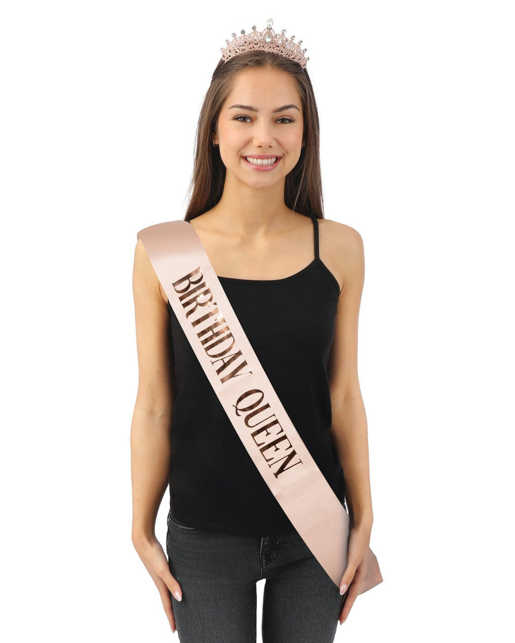 Headband set - Birthday Queen - metal - rose gold - adult