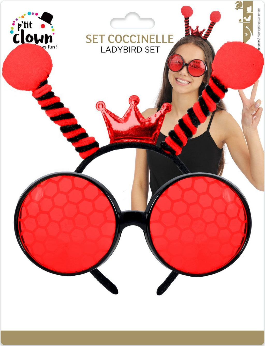 Marienkäfer-Set - Brille und Stirnband - Erwachsene